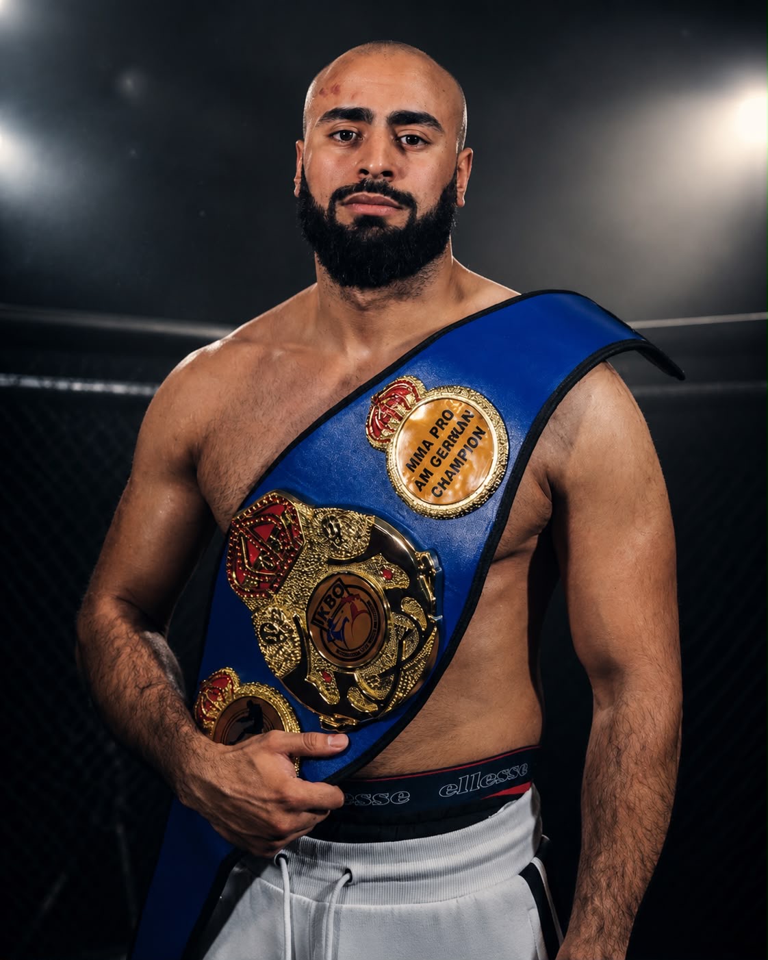 Brahim Bydamen with championship belt